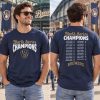 Brewers Championship Shirt World Series Champions Roster Tee, male model front and back view