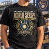 Brewers Fan World Series Champs Shirt Black Gold, close-up of the print