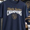 Brewers World Series Champions Roster Shirt for Fans, close-up of the print