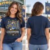 Brewers World Series Champions Shirt | Milwaukee NL 2026 7 Brewers World Series Champions Shirt Men's Unisex Tee, female model front and back view