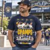 Brewers World Series Shirt Men's Navy Unisex Tee, worn by a male model