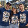Won Our Way Brewers Fan Tee for Dad Christmas, friends wearing the same print