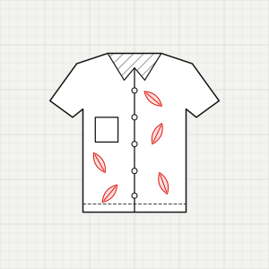 Hawaiian Shirts line drawing